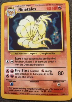 Pokemon TCG Ninetales 12/102 Holo (C) 1999 Wizards. Mint Condition - Image 1