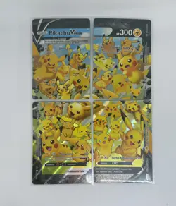 POKEMON! Pikachu V-Union SwSH Black Star Promo Set of 4 NM - Image 1