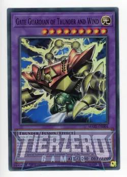 Yugioh Gate Guardian of Thunder and Wind MAZE-EN004 Super Rare 1st Ed Near Mint - Image 1