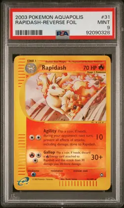 PSA 9 Rapidash 31/147 Aquapolis 2003 Reverse Holo Pokemon Card E Series WOTC - Image 1