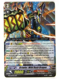 Vanguard Cards: BRAWLER, WILD RUSH DRAGON BT16 RRR # 20A28 - Image 1