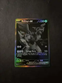 Zekrom Ex 172/086 Black Bolt Secret Rare Text Shift ERROR Pokemon Card - Image 1