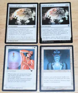 MTG 4x White Enchantment Sphere of Safety, Damping Field, Aura of Silence - Image 1