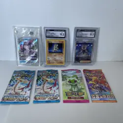 Pokemon Graded Slabs Lot of 3 CGC TAG Modern Vintage + Packs - Image 1