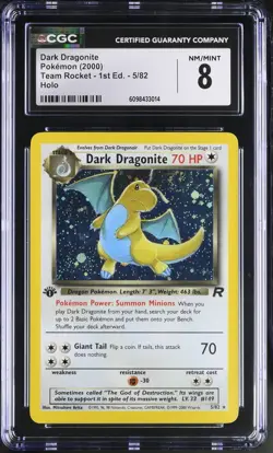 Dark Dragonite 5/82 Holo Team Rocket - 1st Ed. Pokemon CGC 8 Nm/mint *014 - Image 1