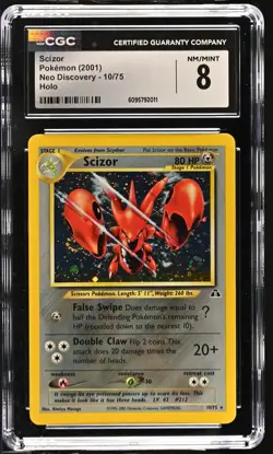 Scizor 10/75 Holo Neo Discovery Pokemon CGC 8 Nm/mint *011 - Image 1