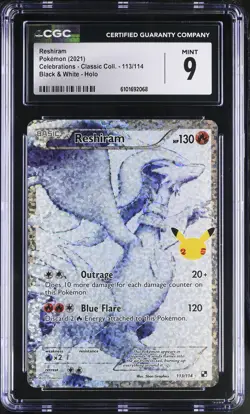 Reshiram 113/114 Celebrations Holo Pokemon CGC 9 Mint *068 - Image 1
