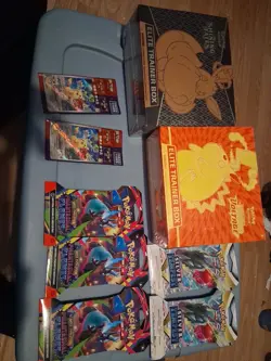 Pokemon Sealed Lot 2 Etbs (Shining Fates ,Vivid Voltage)5 Booster Packs+2 Promos - Image 1