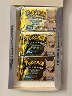 Pokemon 1999 Topps (Blue) The First Movie Animation Edition SEALED PACKS + BONUS - Image 3