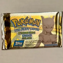 Pokemon 1999 Topps (Blue) The First Movie Animation Edition SEALED PACKS + BONUS - Image 4