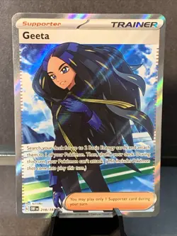 Pokemon TCG Geeta 218/197 Obsidian Flames Ultra Rare Full Art Holo NM - Image 1