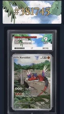 Pokemon Koraidon TCG 2023 Scarlet Violet ETB Black Star Promo Ace 9 MINT - Image 1