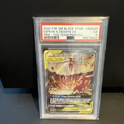 2020 POKEMON SM BLACK STAR PROMOS #SM240 ESPEON DEOXYS GX TAG TEAM PSA 7 - Image 1