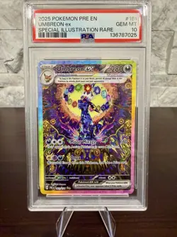 2025 POKEMON PRE EN-PRISMATIC EVOLUTIONS #161 UMBREON EX SIR PSA 10 Gem Mint?? ! - Image 1