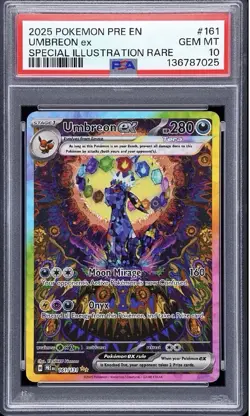 2025 POKEMON PRE EN-PRISMATIC EVOLUTIONS #161 UMBREON EX SIR PSA 10 Gem Mint?? ! - Image 2