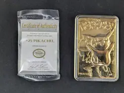 Pokemon Pikachu 23K Gold Plated Trading Card - Certificate of Authenticity LP NM - Image 3