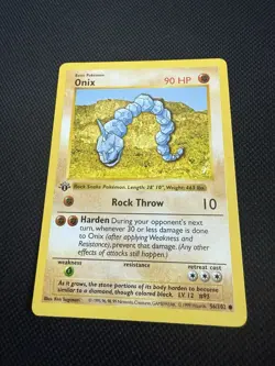 Pokemon Onix 56/102 1st Edition Shadowless Base Set Card Unplayed Near Mint - Image 1