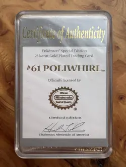 Pokemon Poliwhirl 23K Gold-Plated Trading Card 1999 Limited Edition - Image 3