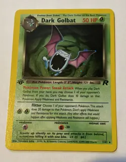 Pokemon Card - Dark Golbat Team Rocket 1st Edition 7/82 Holo Rare - Image 3