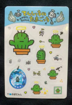 Tamagotchi Angel Gotchi Sealdass Cactus Angel Sticker Card Bandai Japanese - Image 1