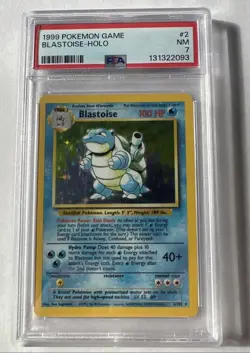 1999 Pokemon Base Set Blastoise Holo #2 PSA 7 Near Mint Graded Pokemon Card - Image 1