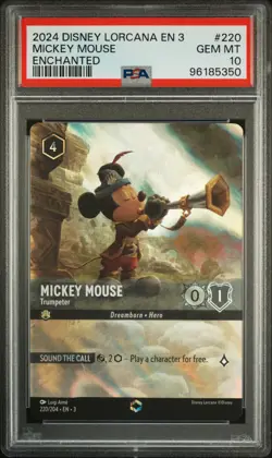 MICKEY MOUSE 2024 Disney Lorcana Into The Inklands #220 Enchanted PSA 10 - Image 1