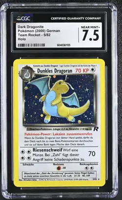 CGC 7.5 Dark Dragonite 2000 Team Rocket 5/82 Holo GERMAN Pokemon Card - Image 1