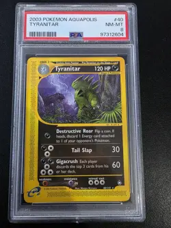 PSA 8 2003 Aquapolis #40/147 Tyranitar NON HOLO - Pokemon - Image 1