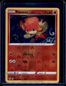 Pansear SWSH03: Darkness Ablaze Pokemon #026/189 Reverse Holo NM+ - Image 1