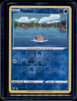 Feebas SWSH03: Darkness Ablaze Pokemon #038/189 Reverse Holo NM+ - Image 1