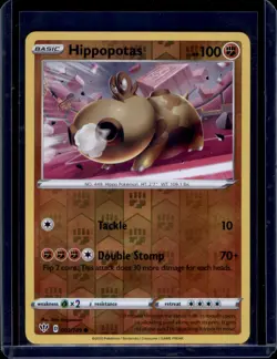 Hippopotas SWSH03: Darkness Ablaze Pokemon #093/189 Reverse Holo NM+ - Image 1