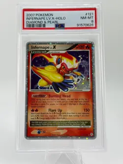 Pokemon Infernape Lv.X Diamond & Pearl Holo Ultra Rare #121 PSA 8 - Image 1