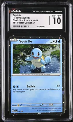 CGC 10 - Squirtle Cosmos SVP048 MEW 151 Poster Collection Promo - Pokemon - Image 1