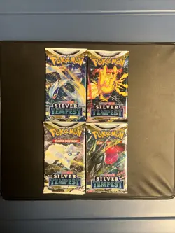 Silver Tempest Booster Pack Art Bundle (Set Of 4) Sealed Pokemon - Image 1