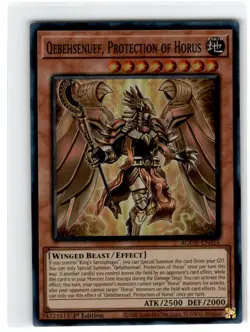 Yu-Gi-Oh! Qebehsenuef Protection of Horus Super Rare AGOV-EN014 Lightly Played - Image 1