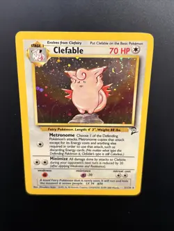 Clefable 5/130 Base Set 2 Holo Rare Pokemon Card With SWIRL 🌀 - Image 1