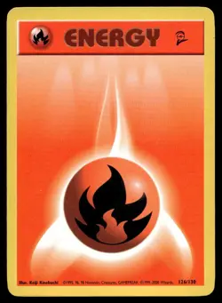 Fire Energy 126/130 Pokemon Card Base Set 2 Lightly Played J37 - Image 1