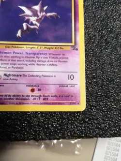 Pokemon Card Haunter Fossil 1st Edition Rare 21/62 - Image 5