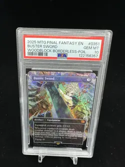MTG Final Fantasy Buster Sword Borderless 0351 Foil PSA 10 GEM MT - Image 1