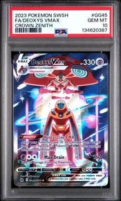 PSA 10 GEM MINT Deoxys VMAX Crown Zenith Full Art Holo 2023 Pokemon GG45 - Image 1
