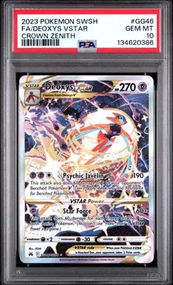 PSA 10 GEM MINT Deoxys VSTAR Crown Zenith Full Art Holo 2023 Pokemon GG46 - Image 1