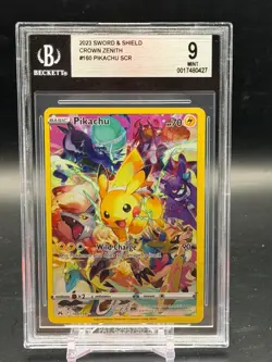 BGS 9 MINT Pikachu Crown Zenith Secret Rare Holo 2023 Pokemon 160/159 - Image 1