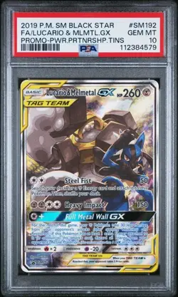 PSA 10 GEM MINT Lucario & Melmetal GX Tag Team Promo Pokemon SM192 - Image 1