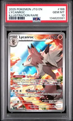 PSA 10 GEM MINT Lycanroc Journey Together Full Art Holo Pokemon 166/159 - Image 1