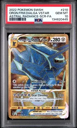 PSA 10 GEM MINT Origin Forme Dialga VSTAR Astral Radiance Pokemon 210/189 - Image 1
