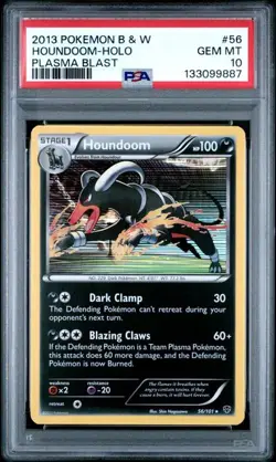 PSA 10 GEM MINT Houndoom Plasma Blast 2013 Holo Pokemon 56/101 POP 8 - Image 1
