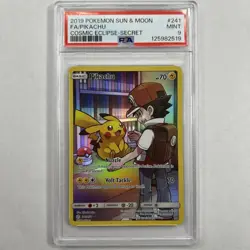 2019 Pokemon Sun & Moon - Pikachu Cosmic Eclipse Secret Rare 241/236 PSA 9 Mint - Image 1