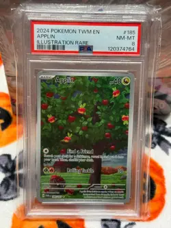 2024 POKEMON TWM EN-TWILIGHT MASQUERADE ILLUSTRATION RARE #185 APPLIN PSA 8 - Image 2