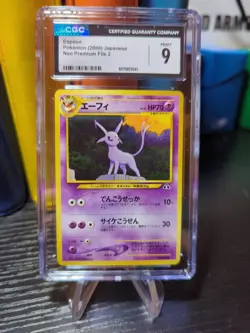 Pokemon TCG Espeon Neo Premium File 2 Japanese No Rarity CGC 9 MINT 2000 - Image 1