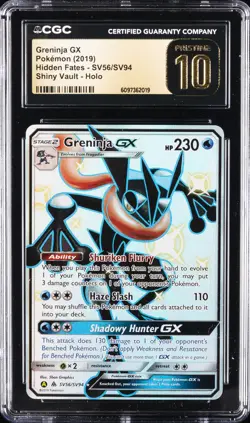 2019 POKEMON HIDDEN FATES SHINY VAULT #SV56 GRENINJA GX CGC 10 PRISTINE - Image 1